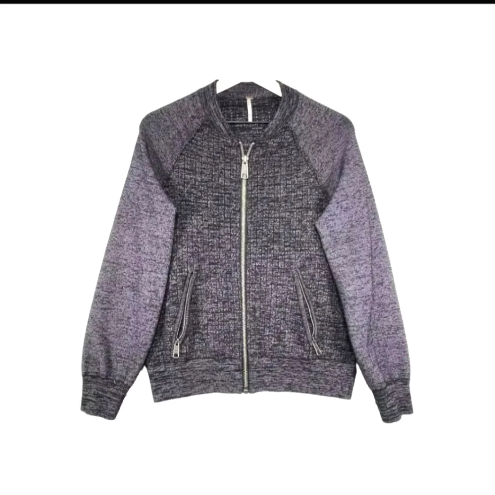 Free People Womens Small Naomi Long Sleeve Full Zip Thick Knit Sweater B38#9